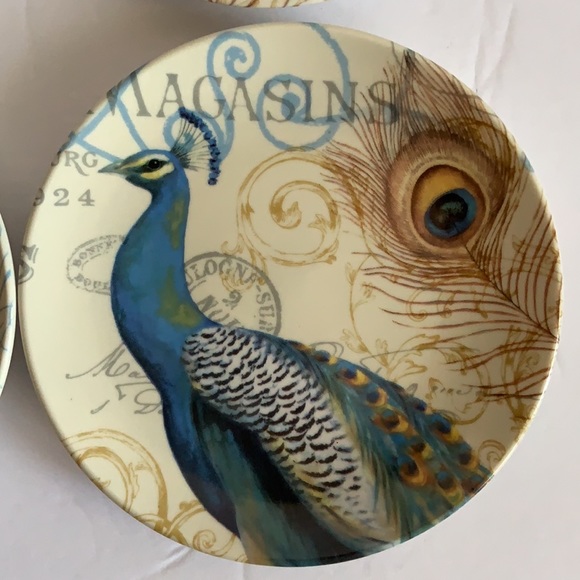 Cracker Barrel PEACOCK PLATES - 6” Porcelain Small Plates - Picture 4 of 6